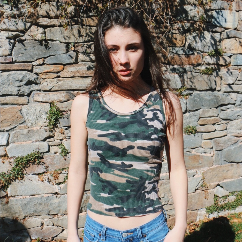 Green Camouflage Tank Top